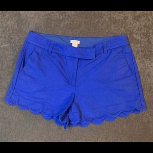 J. Crew linen scalloped edge shorts